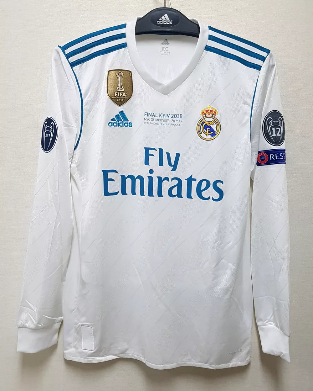 Real Madrid Ronaldo Long Sleeves Retro Version Home Jersey 17 18 UCL Jersey UAE