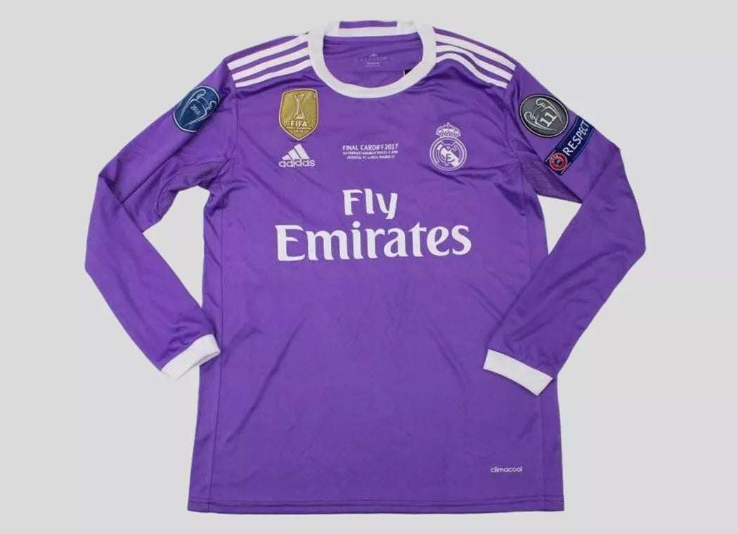 Real Madrid Ronaldo Long Sleeves Retro Version Away Jersey 16/17 UCL